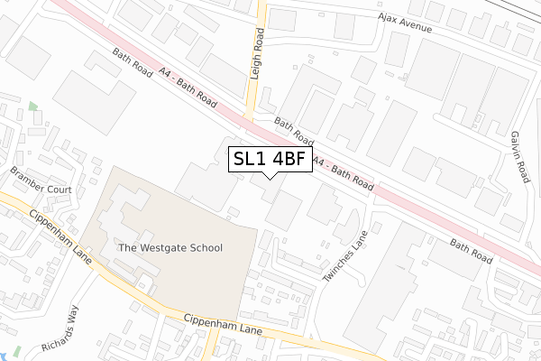 SL1 4BF map - large scale - OS Open Zoomstack (Ordnance Survey)