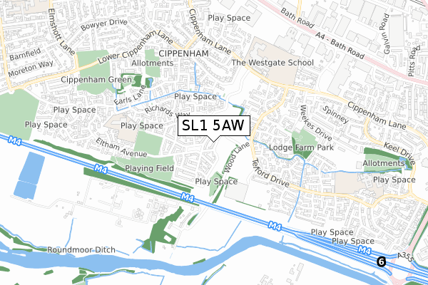 SL1 5AW map - small scale - OS Open Zoomstack (Ordnance Survey)