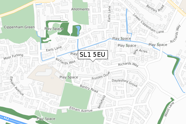 SL1 5EU map - large scale - OS Open Zoomstack (Ordnance Survey)