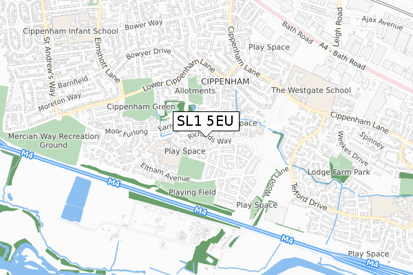 SL1 5EU map - small scale - OS Open Zoomstack (Ordnance Survey)