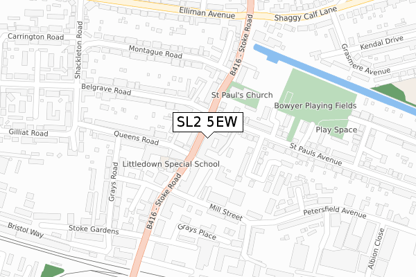 SL2 5EW map - large scale - OS Open Zoomstack (Ordnance Survey)