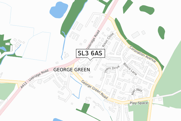 SL3 6AS map - large scale - OS Open Zoomstack (Ordnance Survey)