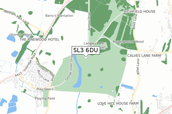 SL3 6DU map - small scale - OS Open Zoomstack (Ordnance Survey)