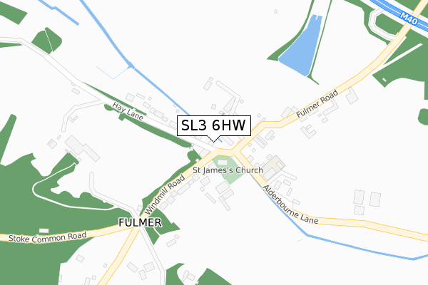 SL3 6HW map - large scale - OS Open Zoomstack (Ordnance Survey)