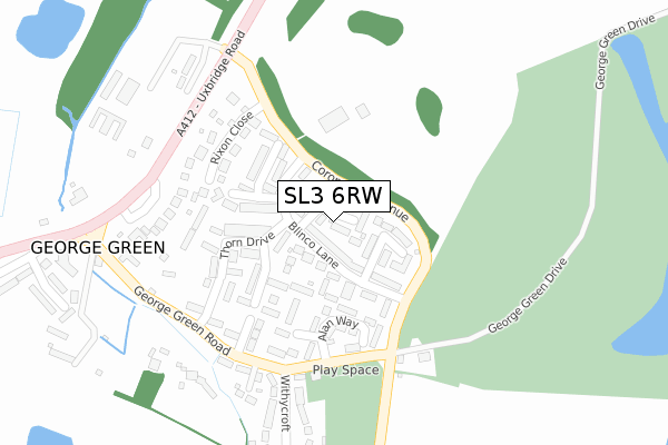 SL3 6RW map - large scale - OS Open Zoomstack (Ordnance Survey)