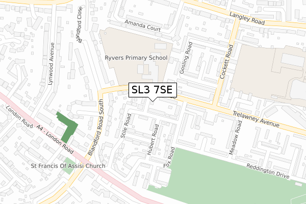 SL3 7SE map - large scale - OS Open Zoomstack (Ordnance Survey)