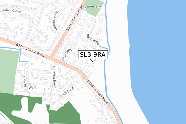 SL3 9RA map - large scale - OS Open Zoomstack (Ordnance Survey)