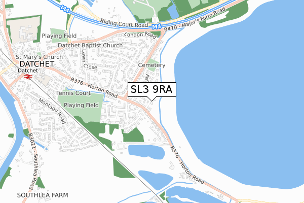 SL3 9RA map - small scale - OS Open Zoomstack (Ordnance Survey)