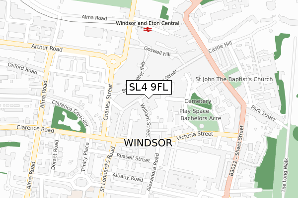 SL4 9FL map - large scale - OS Open Zoomstack (Ordnance Survey)