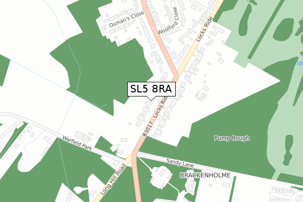 SL5 8RA map - large scale - OS Open Zoomstack (Ordnance Survey)