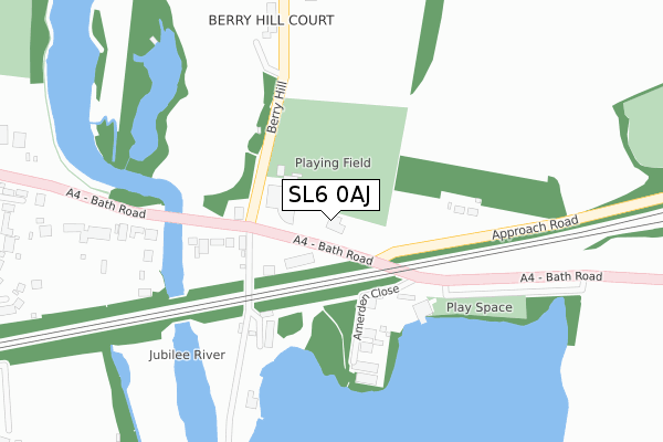 SL6 0AJ map - large scale - OS Open Zoomstack (Ordnance Survey)