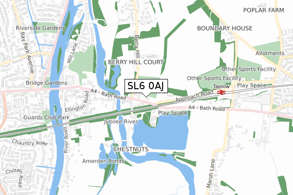 SL6 0AJ map - small scale - OS Open Zoomstack (Ordnance Survey)