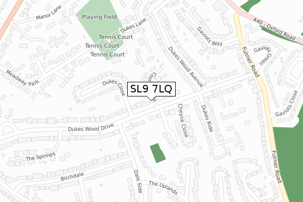 SL9 7LQ map - large scale - OS Open Zoomstack (Ordnance Survey)