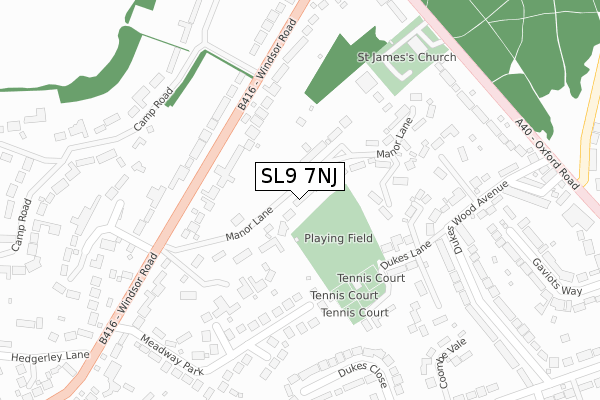 SL9 7NJ map - large scale - OS Open Zoomstack (Ordnance Survey)