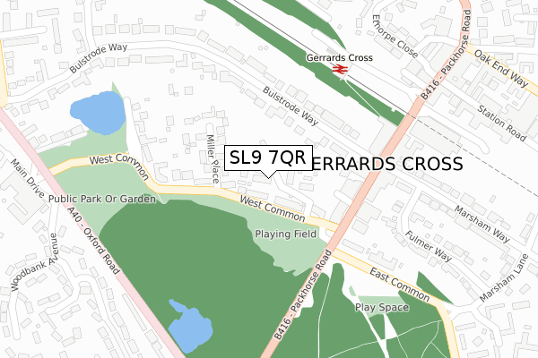 SL9 7QR map - large scale - OS Open Zoomstack (Ordnance Survey)