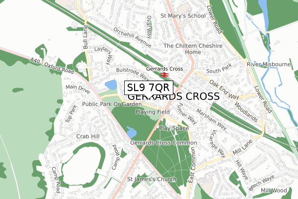 SL9 7QR map - small scale - OS Open Zoomstack (Ordnance Survey)