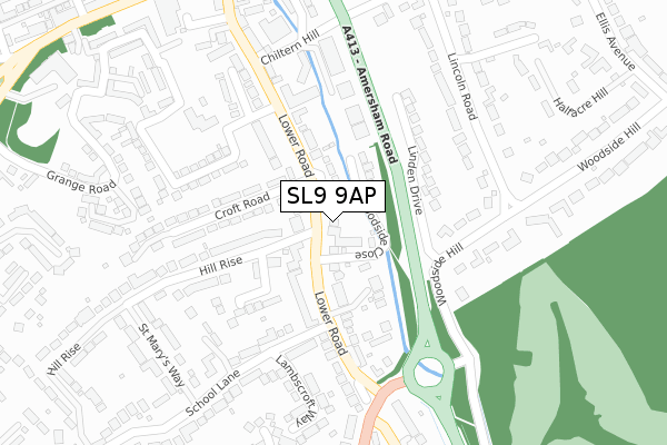 SL9 9AP map - large scale - OS Open Zoomstack (Ordnance Survey)