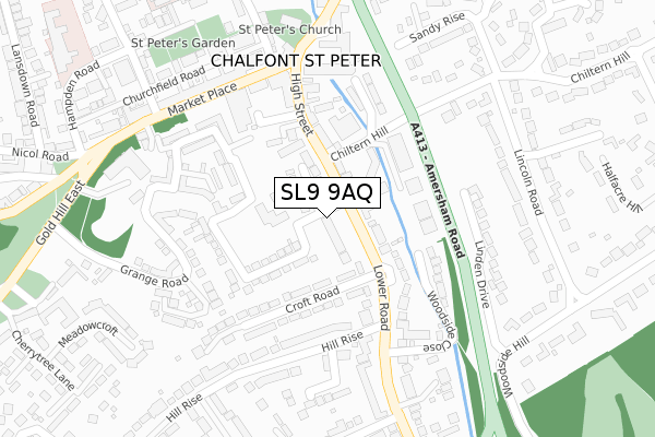 SL9 9AQ map - large scale - OS Open Zoomstack (Ordnance Survey)