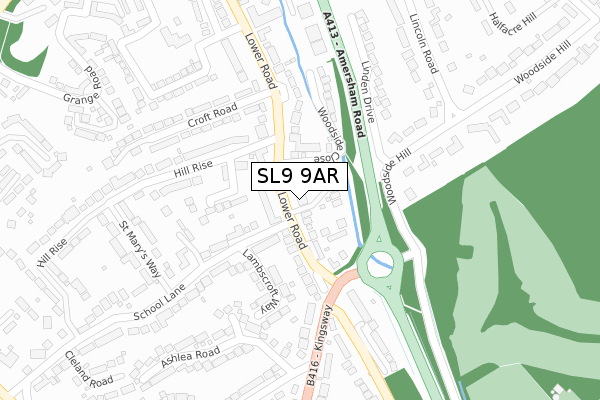 SL9 9AR map - large scale - OS Open Zoomstack (Ordnance Survey)