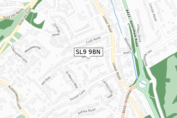 SL9 9BN map - large scale - OS Open Zoomstack (Ordnance Survey)