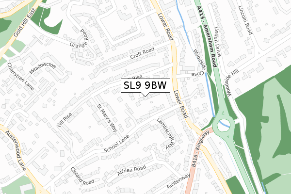 SL9 9BW map - large scale - OS Open Zoomstack (Ordnance Survey)