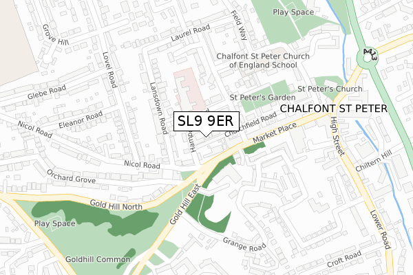 SL9 9ER map - large scale - OS Open Zoomstack (Ordnance Survey)