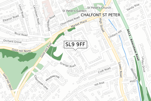 SL9 9FF map - large scale - OS Open Zoomstack (Ordnance Survey)