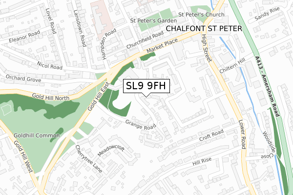 SL9 9FH map - large scale - OS Open Zoomstack (Ordnance Survey)