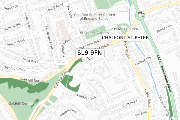 SL9 9FN map - large scale - OS Open Zoomstack (Ordnance Survey)