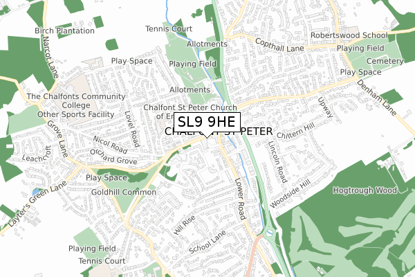 SL9 9HE map - small scale - OS Open Zoomstack (Ordnance Survey)