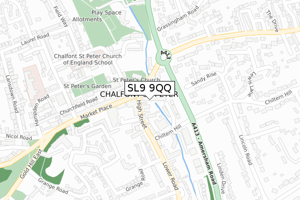 SL9 9QQ map - large scale - OS Open Zoomstack (Ordnance Survey)