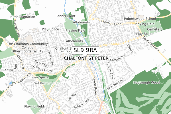 SL9 9RA map - small scale - OS Open Zoomstack (Ordnance Survey)