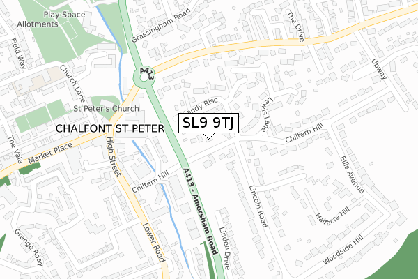 SL9 9TJ map - large scale - OS Open Zoomstack (Ordnance Survey)