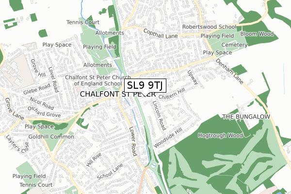 SL9 9TJ map - small scale - OS Open Zoomstack (Ordnance Survey)