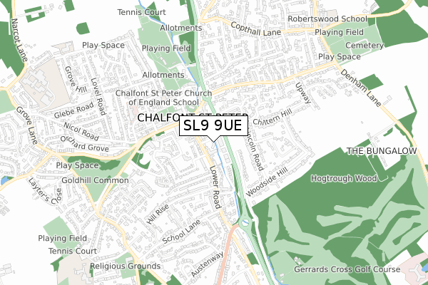 SL9 9UE map - small scale - OS Open Zoomstack (Ordnance Survey)