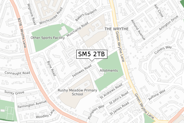 SM5 2TB map - large scale - OS Open Zoomstack (Ordnance Survey)