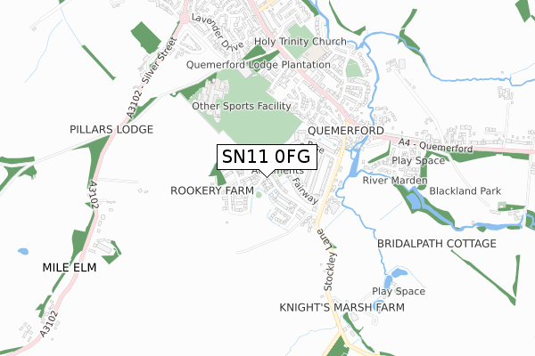 SN11 0FG map - small scale - OS Open Zoomstack (Ordnance Survey)