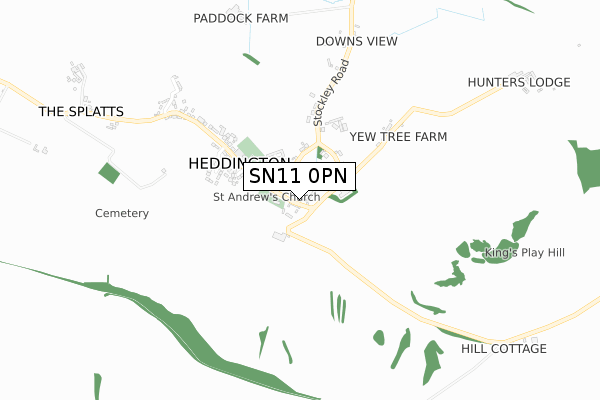 SN11 0PN map - small scale - OS Open Zoomstack (Ordnance Survey)