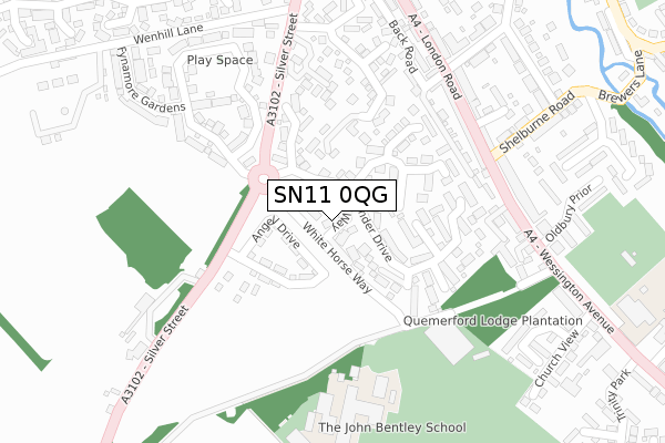 SN11 0QG map - large scale - OS Open Zoomstack (Ordnance Survey)