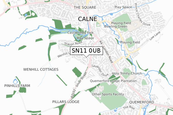 SN11 0UB map - small scale - OS Open Zoomstack (Ordnance Survey)