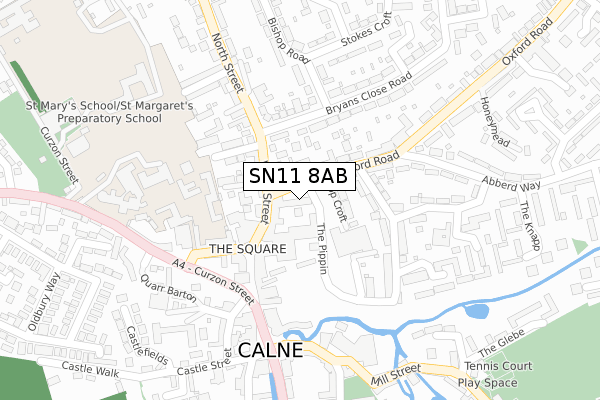 SN11 8AB map - large scale - OS Open Zoomstack (Ordnance Survey)