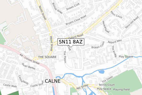 SN11 8AZ map - large scale - OS Open Zoomstack (Ordnance Survey)