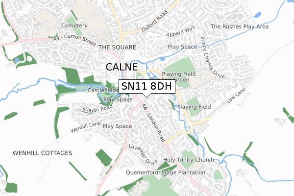 SN11 8DH map - small scale - OS Open Zoomstack (Ordnance Survey)