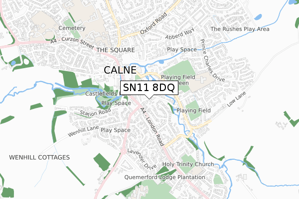 SN11 8DQ map - small scale - OS Open Zoomstack (Ordnance Survey)