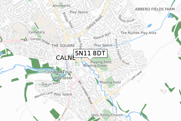 SN11 8DT map - small scale - OS Open Zoomstack (Ordnance Survey)