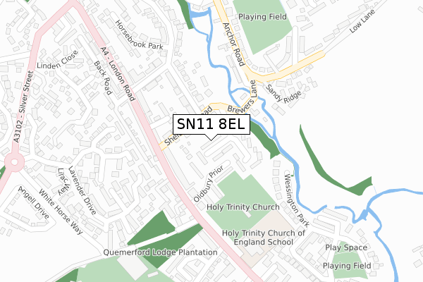 SN11 8EL map - large scale - OS Open Zoomstack (Ordnance Survey)