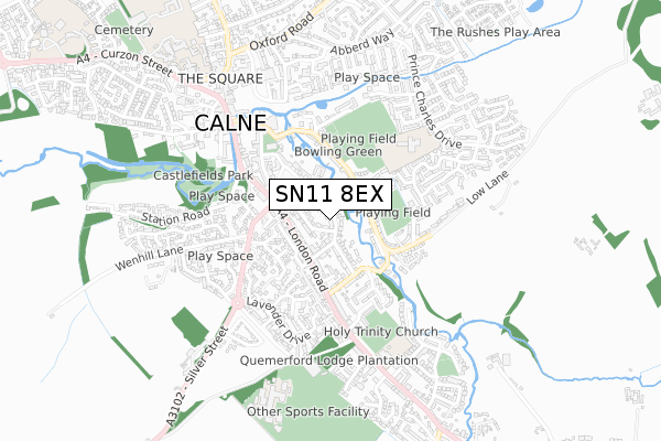 SN11 8EX map - small scale - OS Open Zoomstack (Ordnance Survey)