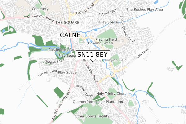 SN11 8EY map - small scale - OS Open Zoomstack (Ordnance Survey)