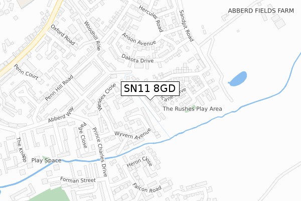 SN11 8GD map - large scale - OS Open Zoomstack (Ordnance Survey)