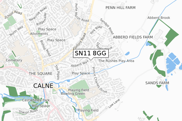 SN11 8GG map - small scale - OS Open Zoomstack (Ordnance Survey)